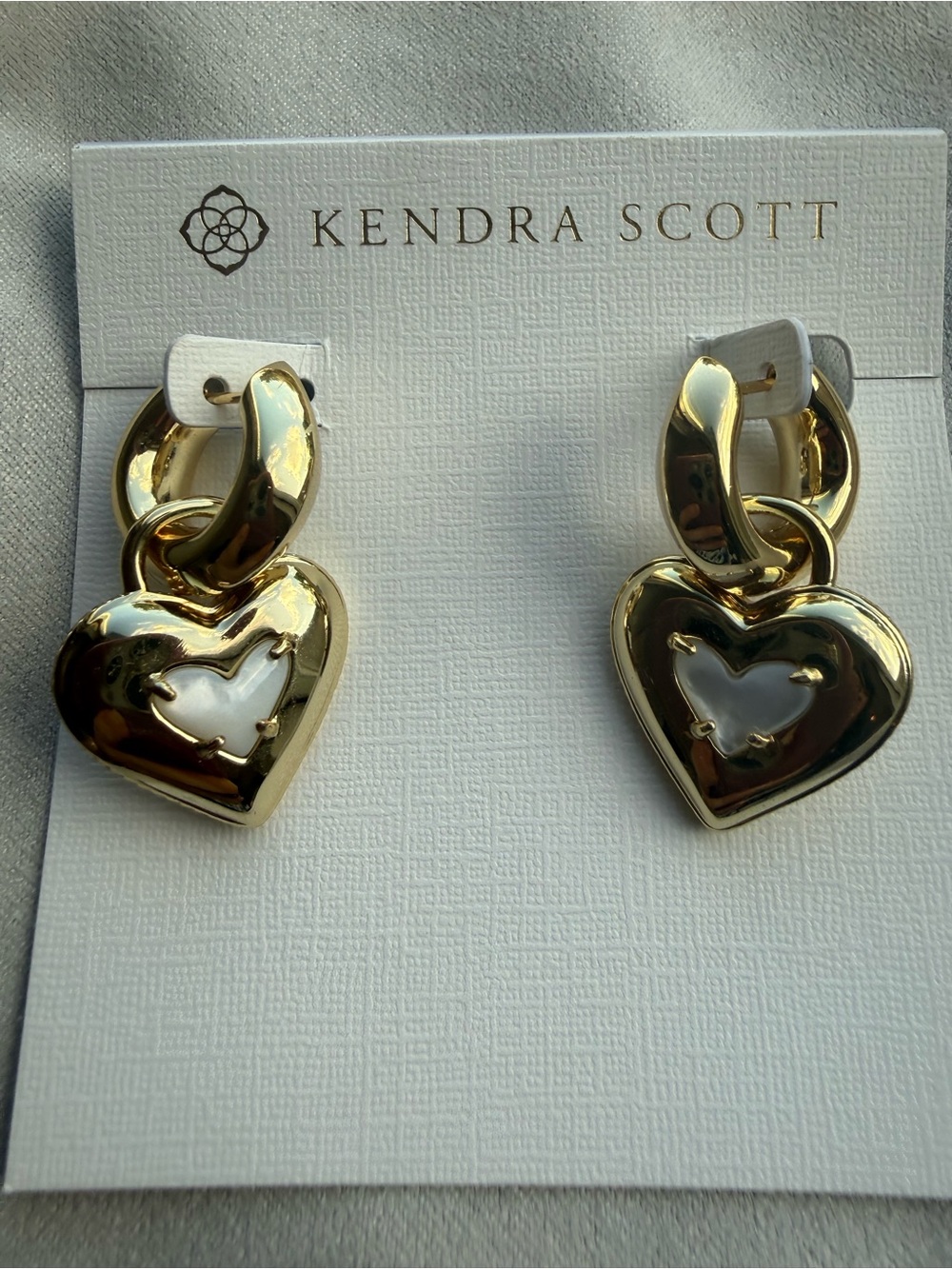 Kendra Scott Gold Ari Puffy Heart Huggie Earrings